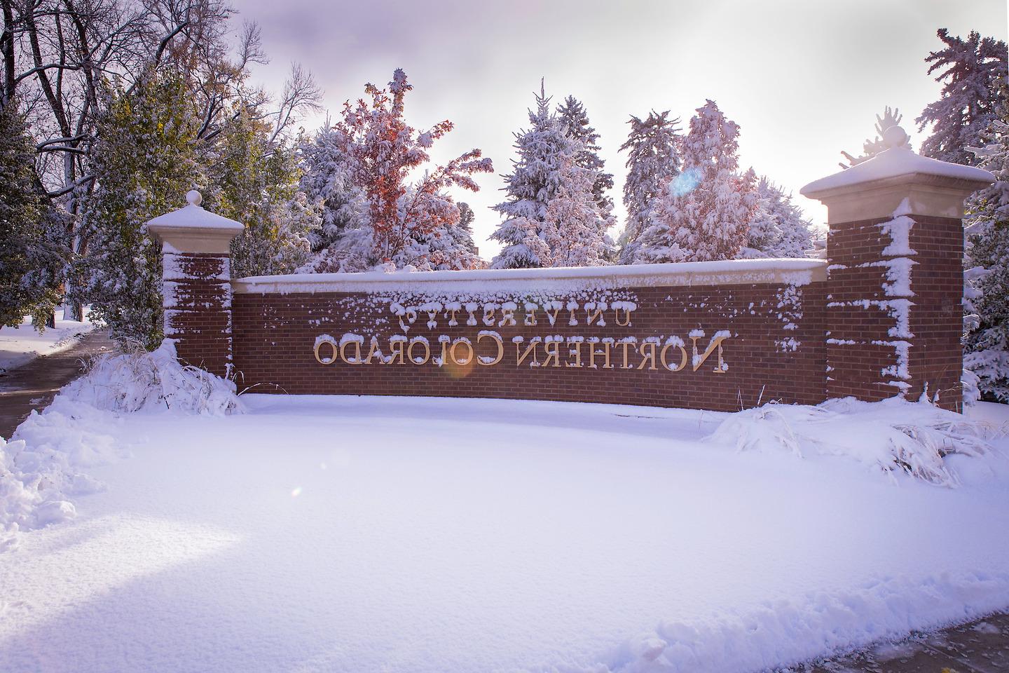 博天堂官方主校区的标志被雪覆盖